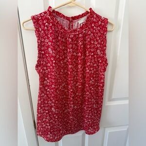NWOT Heart Print Sleeveless Blouse